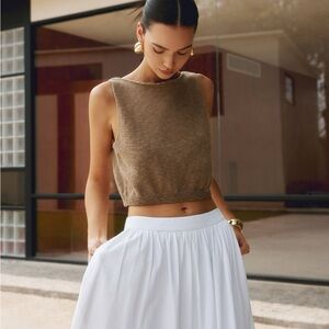 Commense - Cotton Blends Crop Tank Top in Dark Brown